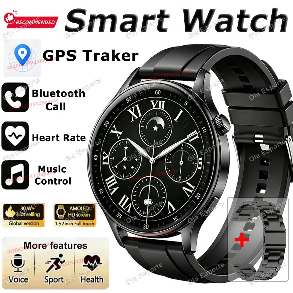 Смарт-часы Watch 5 Pro с GPS-трекером, 1,52-дюймовый экран 360*360, NFC, BT-звонки, водонепроницаемые, монитор здоровья, мужские часы