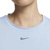 Nike Сплошной цвет с круглым вырезом, повседневная футболка с коротким рукавом, женские топы, голубой FN2799-440