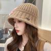 Korean Fisherman's Hat Autumn/Winter Korean Thick Needle Retro Splicing Knitted Basin Hats Japanese Fashion Warm Hat