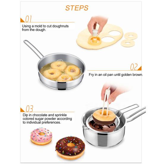 2 шт. формы для выпечки пищевого класса большего размера легко чистить с помощью щипцов для окунания полые формы для выпечки из полипропилена материал пончики производители форм для выпечки кухонные принадлежности