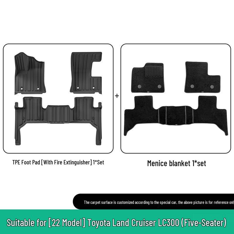 Индивидуальные коврики из ТПЭ для Toyota Land Cruiser LC300 (Модель 2022 года)