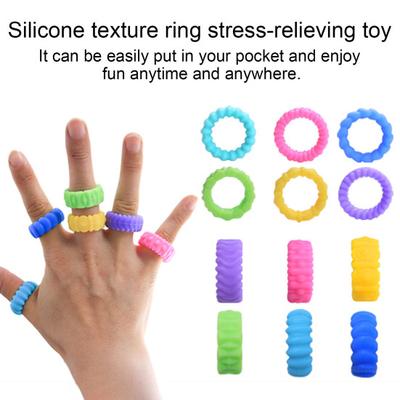 6/18 шт. Силиконовое сенсорное кольцо, игрушка для снятия стресса, текстурированный круг, игрушка-нервозность, портативная