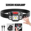 Mini LED Sensor Headlight Built-in Battery USBRechargeable Headlamp Outdoor Portable Camping Fishing Searchlight Head Flashlight