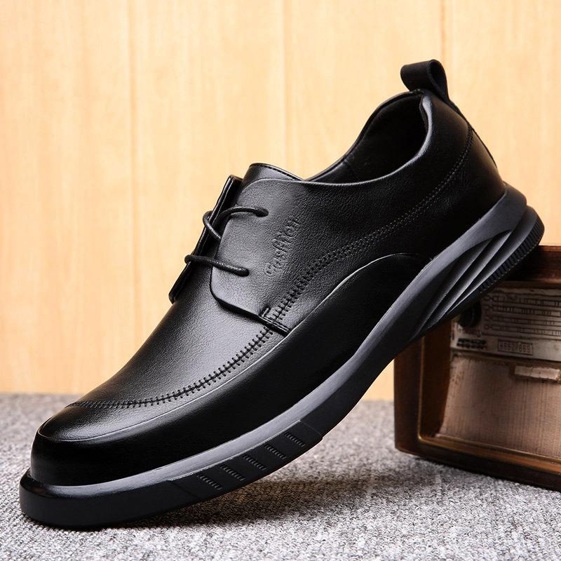 New Leather Shoes Men's Non-slip Soft Surface Soft Sole Versatile Foot Casual Shoes Leather One-pedal Men's Shoes Comfortable