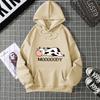 Street Womans Hoodies Kawaii Spotted Cow Printing Sweatshirts Breathable Loose Fleece Warm Pullovers Autumn Winter Sportswear