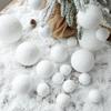 6pcs Round White Foam Christmas Balls 4/6/8CM Xmas Tree Hanging Pendant  New Year Gift