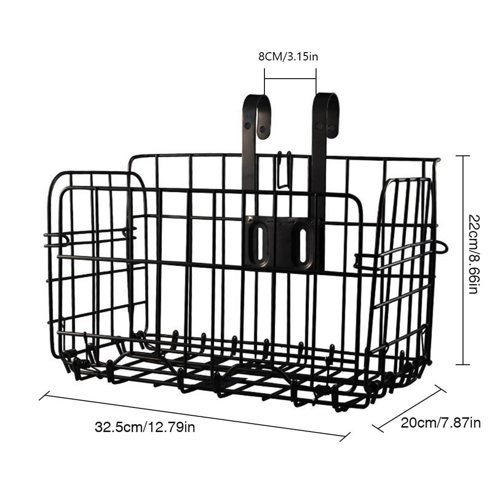 Folding Bicycle Basket Rust Proof Quick Release Frame Basket Non-Slip Fold-Up Bike Cargo Rack for Outdoor Cycling Travel Basket