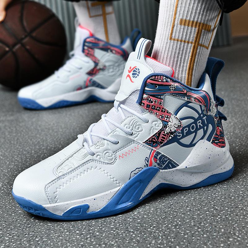 Детские высокие кожаные баскетбольные кроссовки для мальчиков 6-12 лет, осень/зима