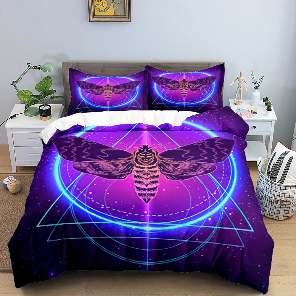 Комплект пододеяльника Мандала Богемный стиль Йога Глаз Мандала Цветок Темно-золотой для Мальчика Девочки Детский Полиэстер Комплект постельного белья Кинг Квин Размер