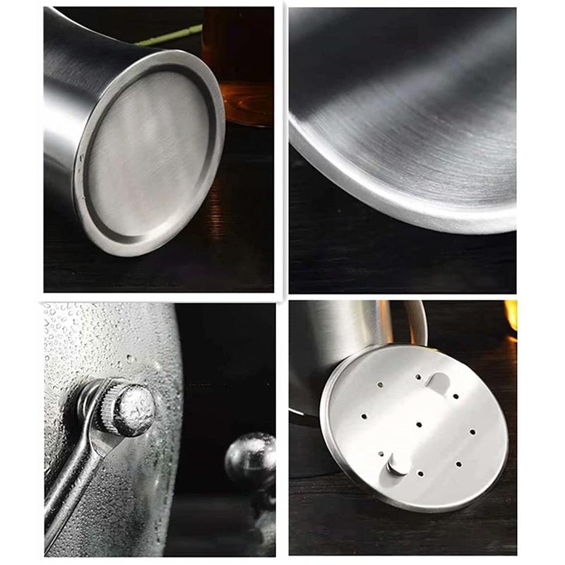 Ведро для льда из нержавеющей стали 304 объемом 2 л, портативное, с двойной стенкой, с изоляцией и крышкой, для вина, шампанского, виски, напитков, пива, инструментов