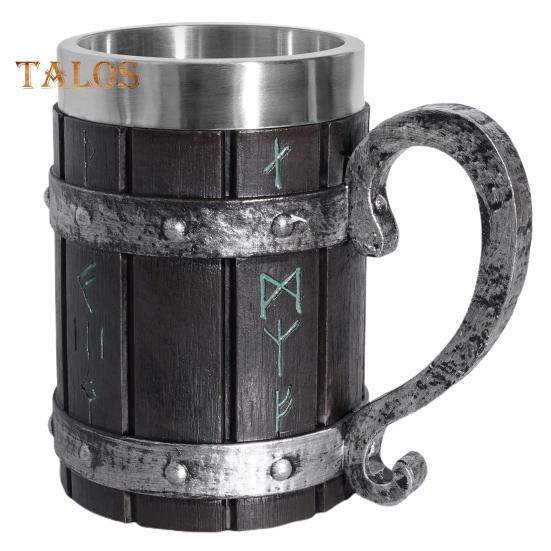 Чашка-бочонок, устойчивая к коррозии, запасная вода, нержавеющая сталь, креативная универсальная пивная кружка Viking из смолы для паба