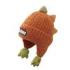 Cute Dinosaur Pullover Cap Windproof Plush Knitted Cap New Ear Protection Hat  2-6Y