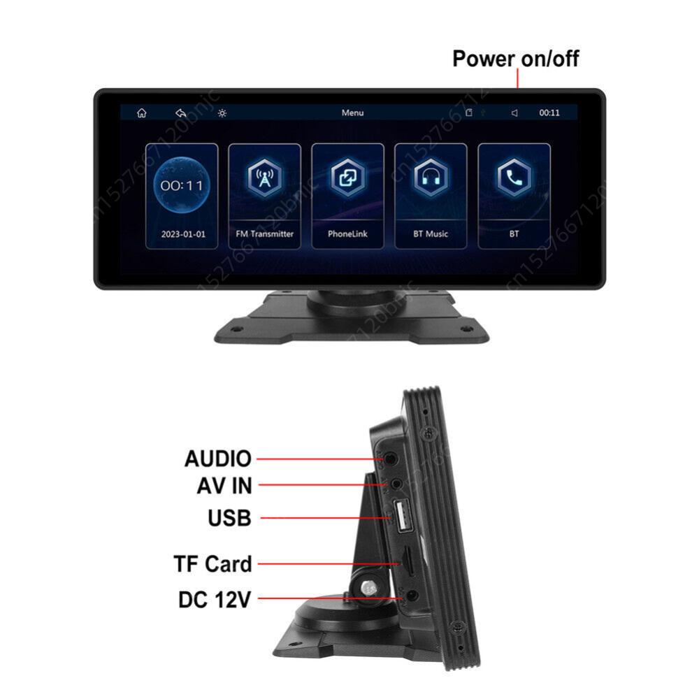 10.26 Inch Car Multimedia Player Reaview Camera Wireless Carplay Android Auto Desktop Car Stereo Bluetooth-Compatible Mirrorlink