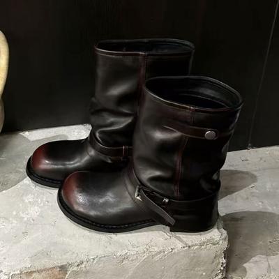 Женские ботинки Дизайнерские полусапожки на каблуке Зимняя мода Ботинки челси Новый тренд Ходьба Ретро Мотоциклетные Mujer Botas