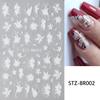 Flowers Nails Art Stickers White Floral Petal Leaf Sliders For Nails Wedding Design DIY Manicure Decoration