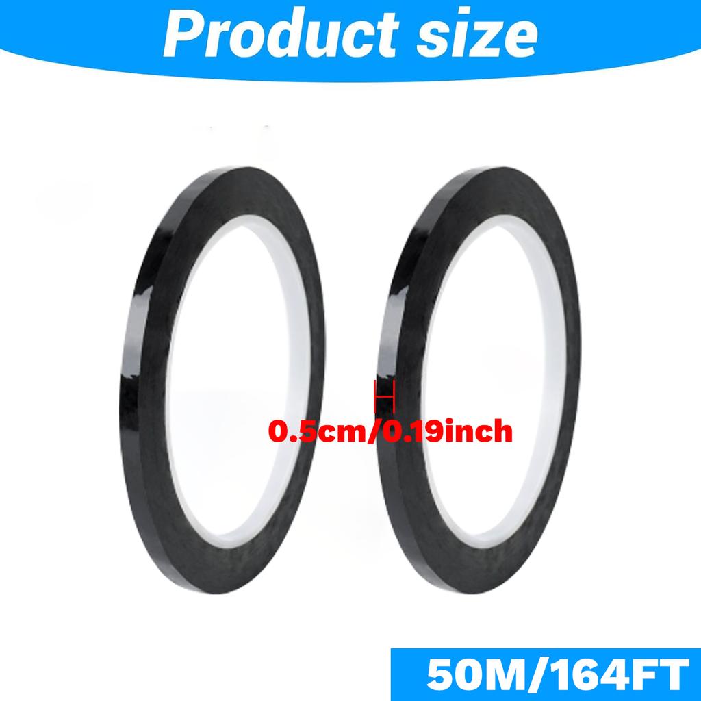 50М Черная пленка Высокотемпературная Затеняющая Водонепроницаемая Лента Графическая Магнитная Доска Электрическая Маркировочная Лента