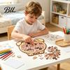 Decorative Puzzle Piece Wooden Animal Jigsaw Puzzle, Pig Rabbit Theme Difficult Challenge Game Game, Kids Adults Toy for Desk Decoration Interactive