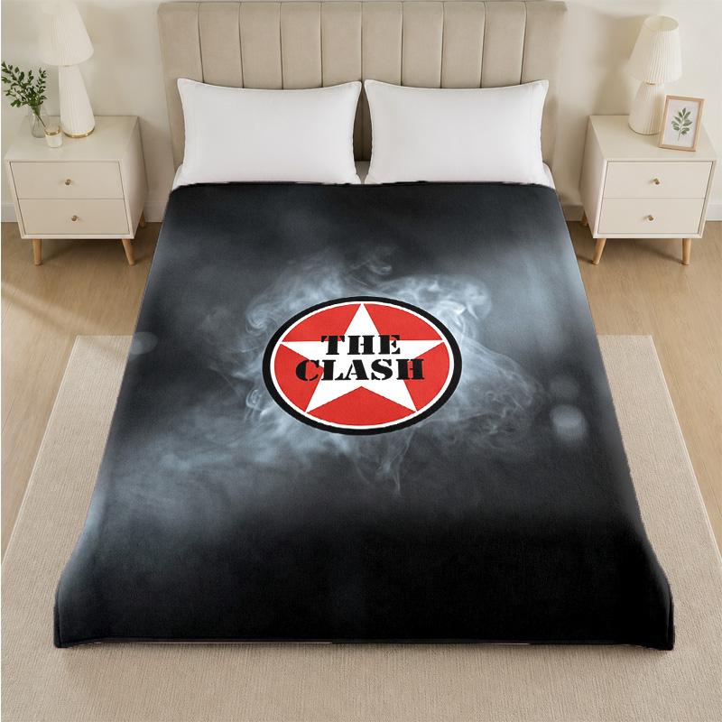 The Clash Print Flannel Blanket Cozy Lightweight Plush Throw Blanket For Bed Sofa Household Use