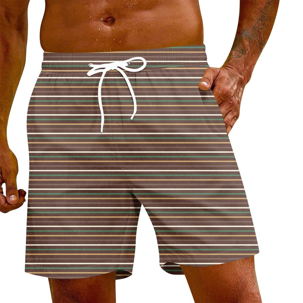 Мужские модные повседневные штаны для йоги с принтом и эластичным поясом, пляжные шорты