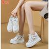 2025 Summer Shoes Women Fashion Sneakers Breathable Mesh Shoes Flat Platform Height Increasing 9cm Brand White Shoes