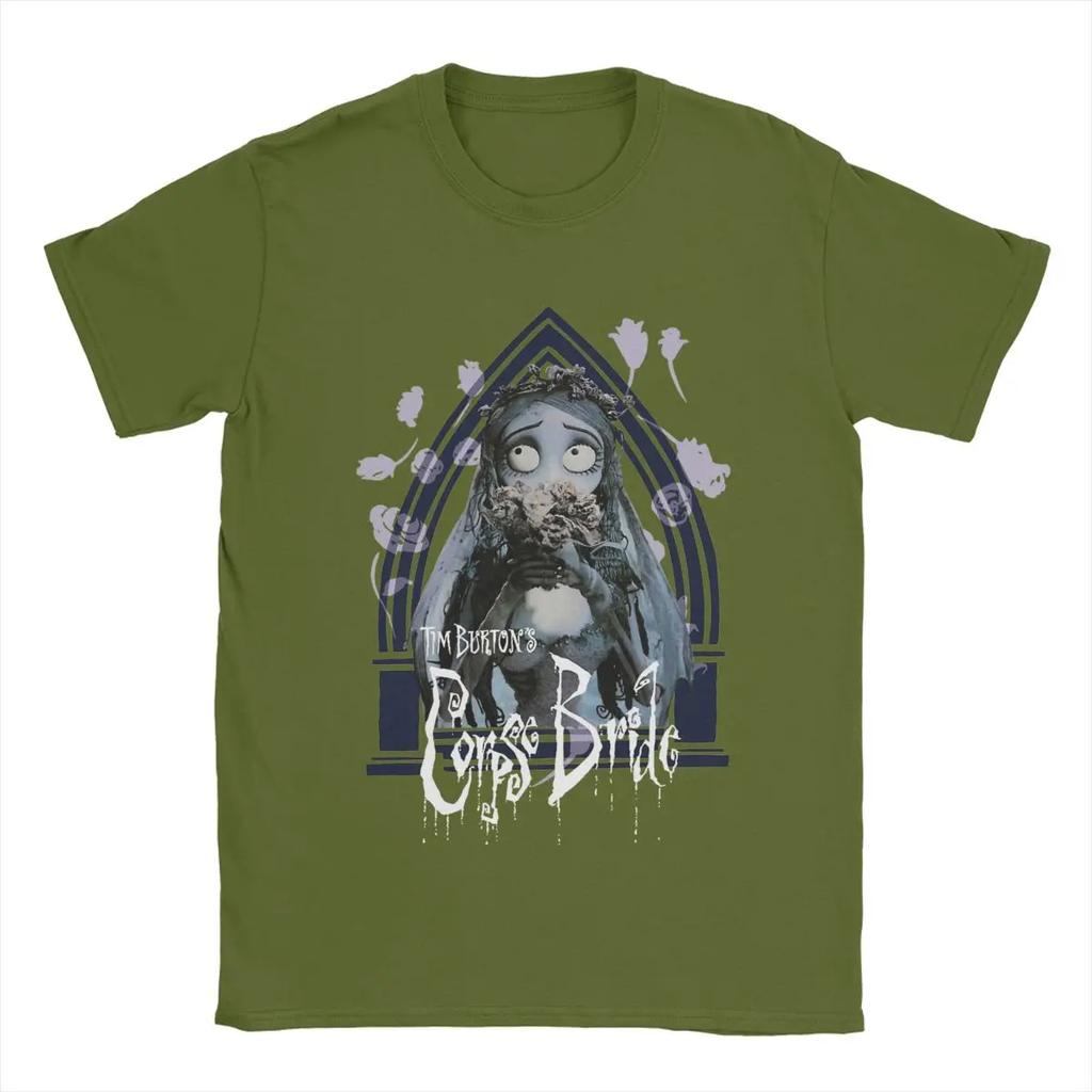 Corpse Bride Emily Roses And Altar T-Shirts Cool Pure Cotton Tee Shirt O Neck Short Sleeve T Shirts Gift Idea Clothes