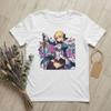 Ретро Фуюки Fate Stay Night Университетская Футболка Унисекс Круглый Вырез Короткий Рукав Хлопок Летний Топ Футболка