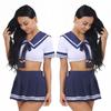Cute Japanese Girls Cosplay School College Student Uniform Role Play Costume Women Mini Skirts and Blouse Set Lingerie