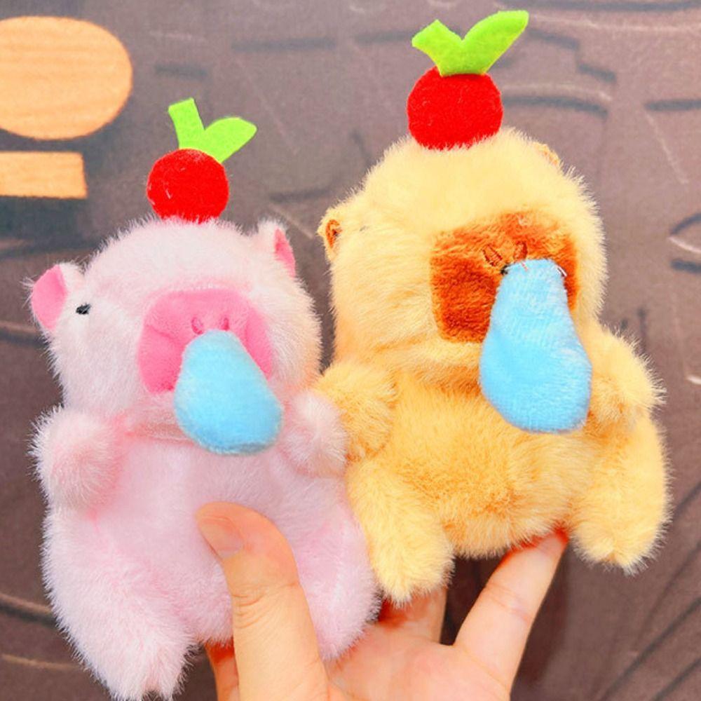 Мягкая игрушка подвеска в виде сопли капибары милый пушистый брелок для ключей в виде животного плюшевый брелок в виде капибары пара