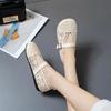 Cloth Shoes Women's Flat Shoes with Hollow Holes Sandals Non-slip Peas Shoes Women's Casual Buckle Comfortable Flat Shoes