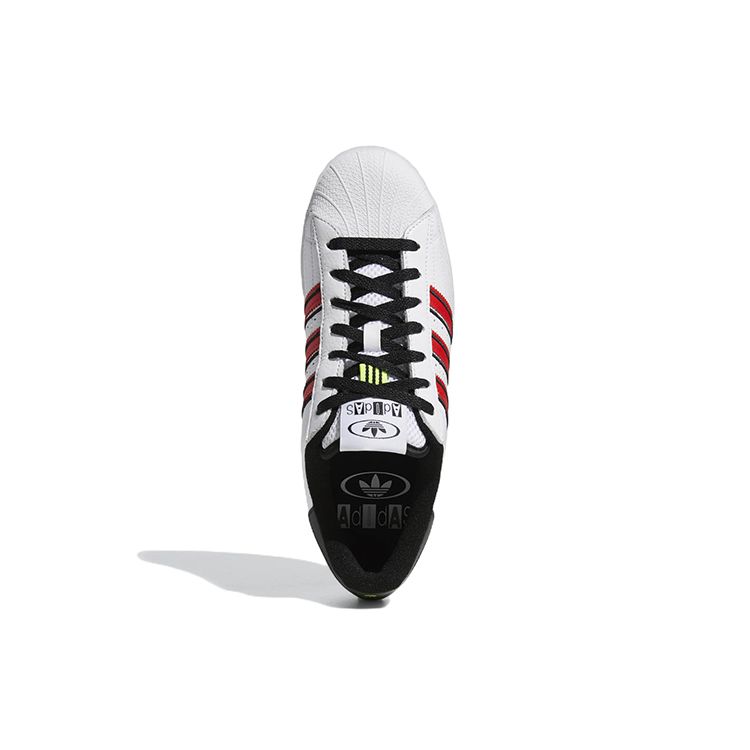 adidas Кроссовки унисекс Superstar White Vivid Red Cloud-White Solar-Yellow GX6026