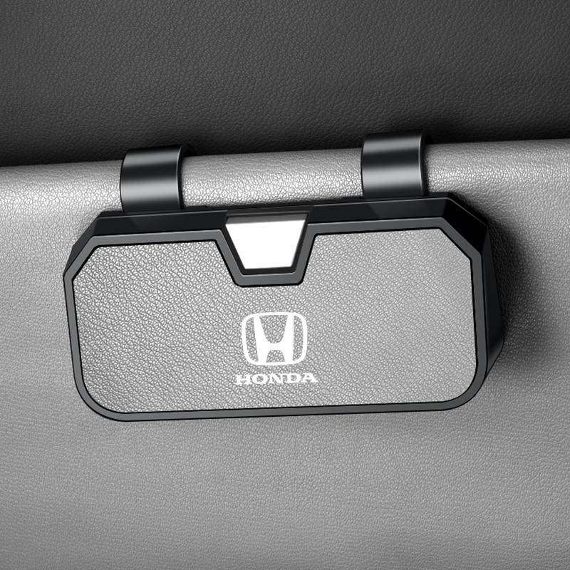 ydcr7 Car Logo Sun Visor Glasses Box Sunglasses Clip Card Ticket Holder For Honda Civic Fit Accord CRV Spirior Odyssey CITY Envix Jade