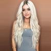 Blonde Ombre Synthetic Wig for Women Long Water Wave Cosplay Lolita Wig Middle Part Natural Hair Heat Resistant