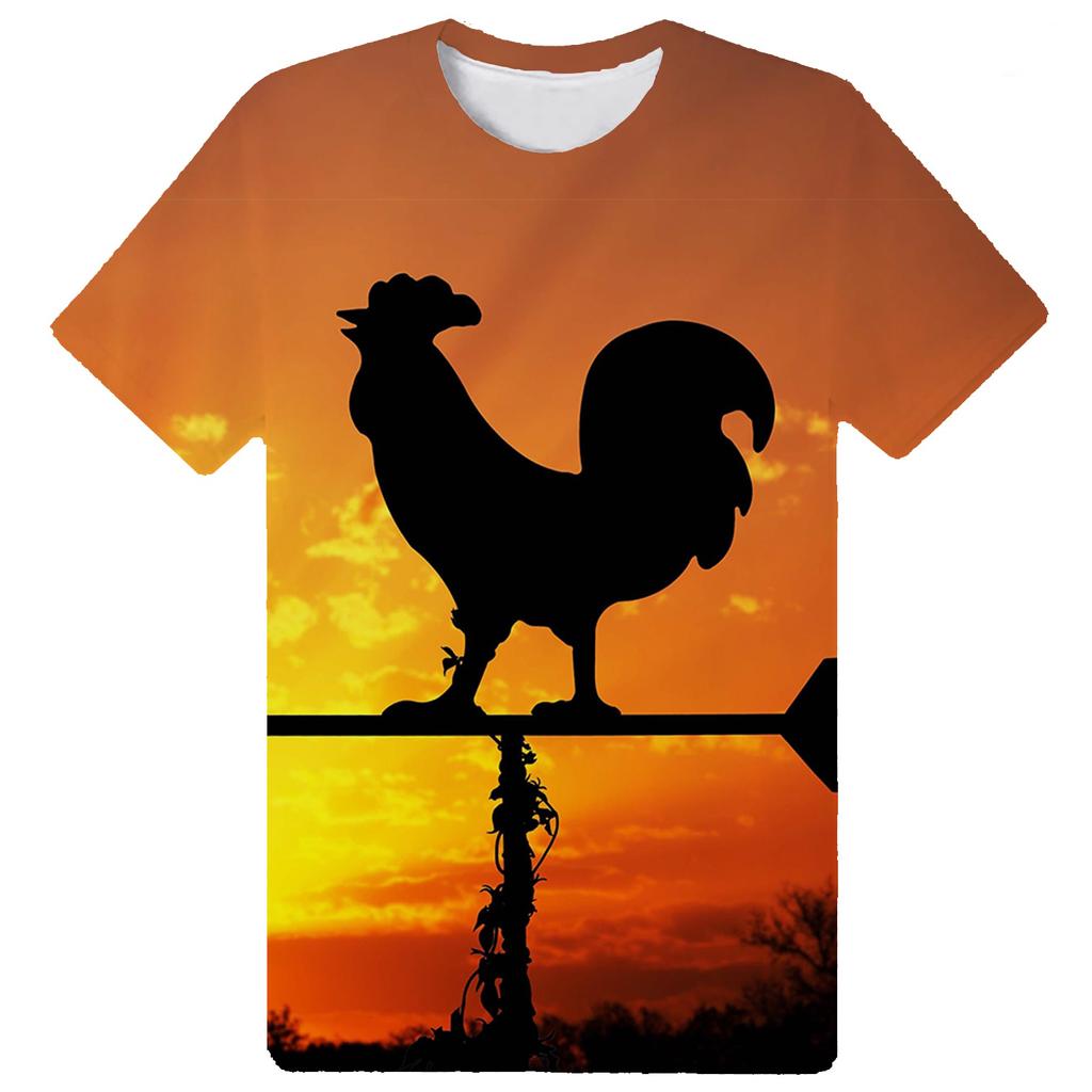 Забавные футболки с 3D принтом петуха, летние мужские и женские модные повседневные футболки с короткими рукавами, уличная футболка в стиле Харадзюку, топы одежды