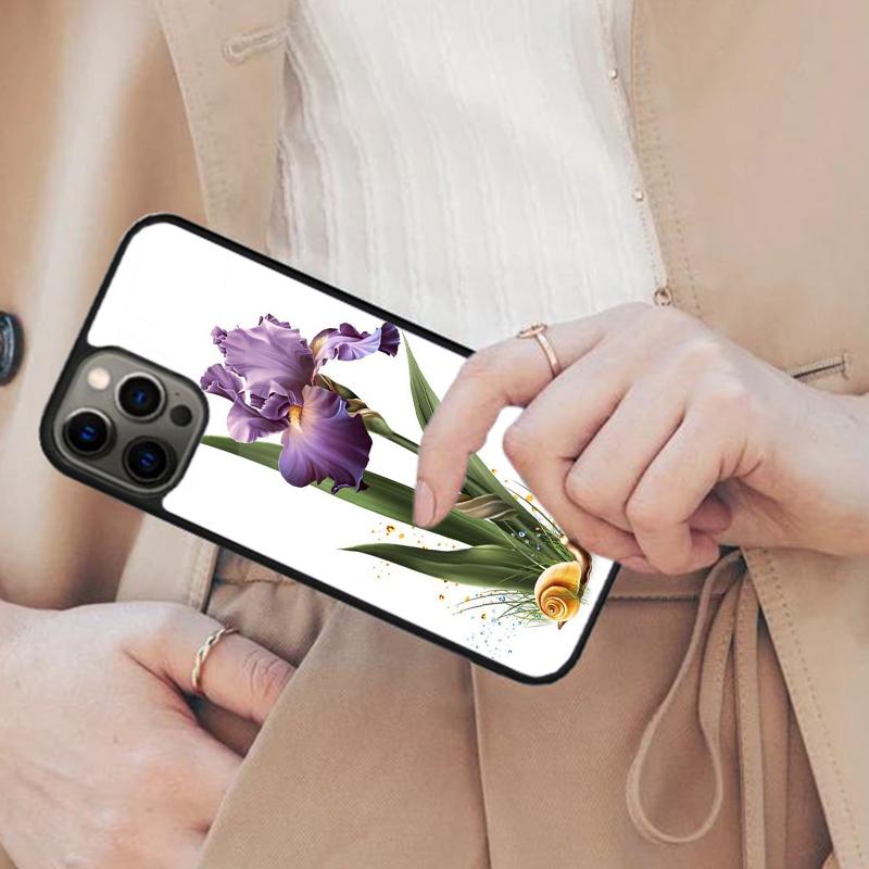 Iris Flower Floral Watercolor Magnetic Phone Case For APPLE iPhone 17 Air 16 14 13 12 Pro Max 15 Plus Wireless MagSafe Cover