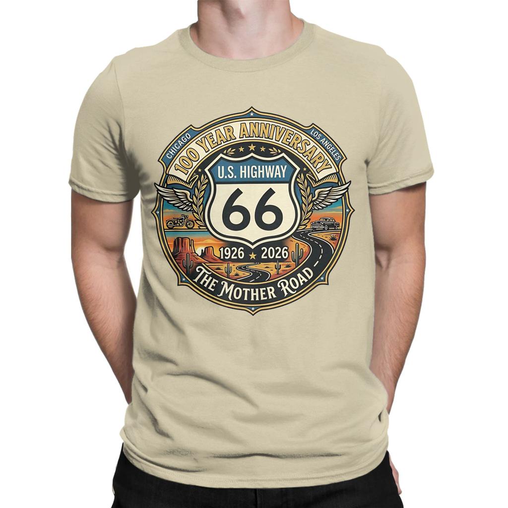 Anniversary 1926 To 2026 The Mother Road Vintage Graphic 100 Cotton Tshirt Route 66 Tees Tops For Unisex