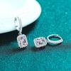 Bague Ringen Набор из стерлингового серебра 925 пробы, 1 карат/2 карата, пряжка для ушей из муассанита, изумрудная рединовая огранка, нишевая светлая роскошь