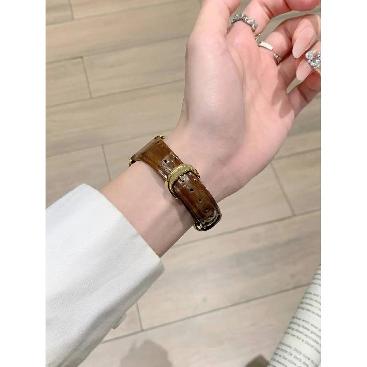 New Beautiful retro oil leather band For Apple Watch women 44mm 40 45 41 49 42 38 Series 11 10 9 8 SE 7 6 5 4 3 Strap