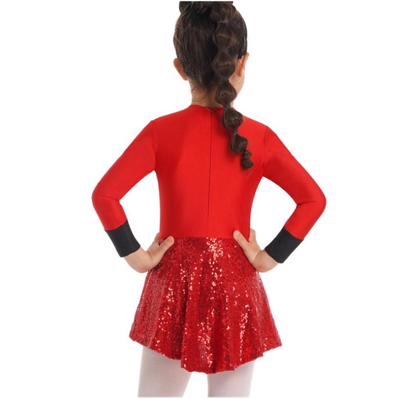 Kids Girls Halloween Cosplay Circus Ringmaster Dress Up Costume Sequins Jazz Dance Wear Leotard Dress