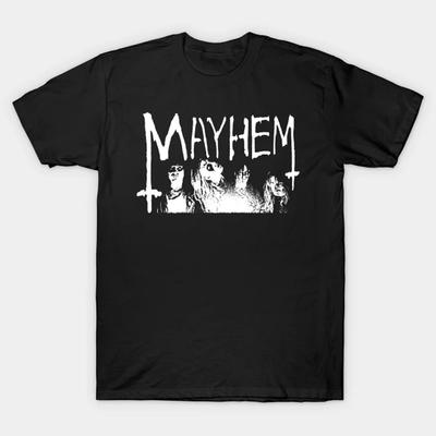 ГОРЯЧАЯ НОВИНКА Футболка унисекс с принтом группы Mayhem ЧЕРНАЯ Все размеры от S до 45XL XA114 Футболка унисекс