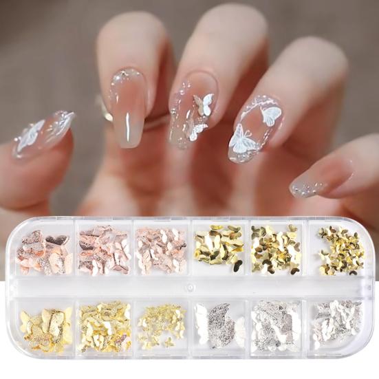 1 Box Nail Decoration Delicate Shape Fade-Resistant Metal 3D Butterfly DIY Nail Art Jewelry Manicure Designs Beauty Supplies