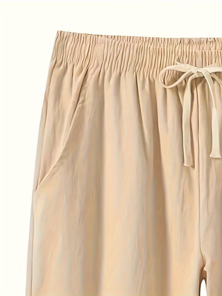 Men's Stylish Comfy Solid Breathable Slim-fit Drawstring Bottom Hiking Jogging Cycling Outdoor Fitness Pants