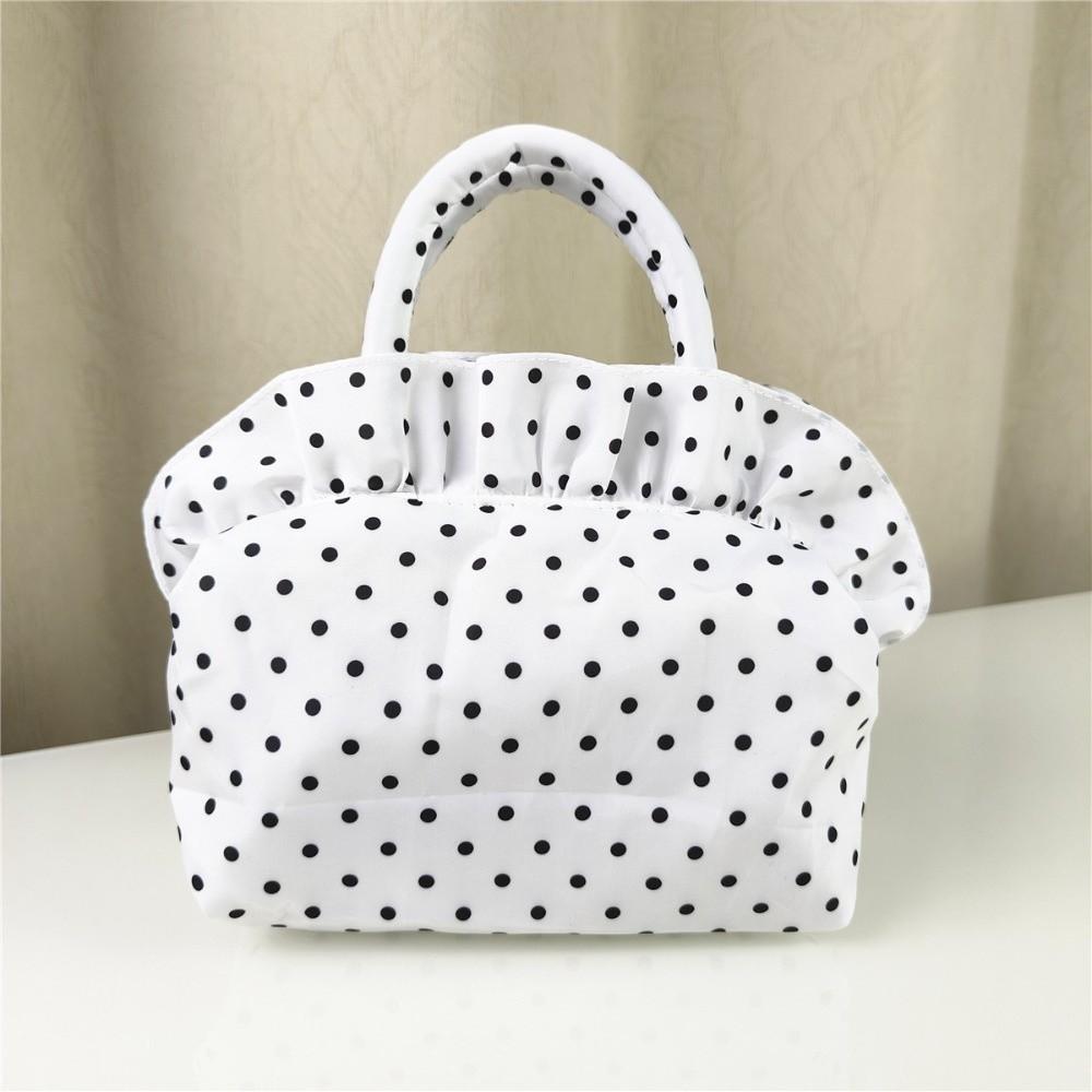 Portable Bowknot Handbag Lightweight Polka Dots Purse New Nylon Top Handle Handbag Party