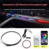 Автомобильная светодиодная лампа атмосферной подсветки с центральным управлением один к одному, лампа для украшения салона автомобиля, модификация без проводов в салоне с помощью приложения