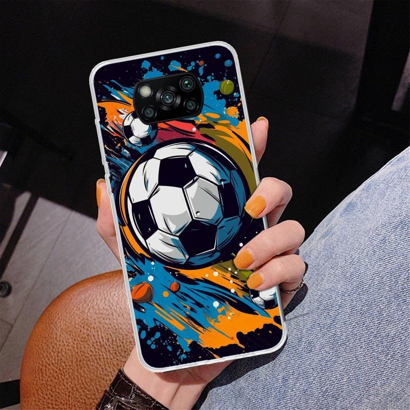 Чехол для телефона с дизайном футбольного мяча Для Xiaomi Poco X7 X6 X5 Pro F7 Ultra Redmi 15C 15 13C 13 12C 12 10 10A 10C 9 9A 9C 9T Co