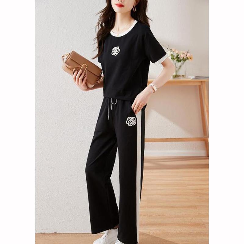 Summer Women's Sets Round Neck Short Sleeve T Shirt Pants Women Tracksuits Outfits