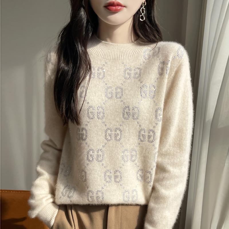 Женский кашемировый свитер Qinghe Cashmere 30% кашемир 70% шерсть Осень и Зима Пуловер Теплый и Модный