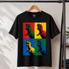 Pop Art T Rex Dinosaur T Shirt Retro Color Block Graphic Tee Men Women
