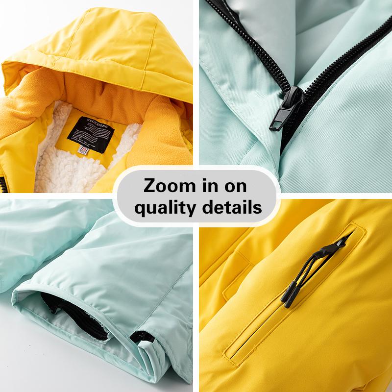 Winter Children's Skiing Suit for Boys and Girls, Windproof Waterproof Thick Coat for Warmth and Snow Playing Equipment