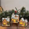 Christmas Decoration: Luminous Wooden House, LED Wooden Christmas House, Christmas Desktop Decoration
