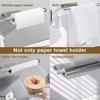 Self Adhesive Tssue Holder Punch-Free Roll Paper Holder Kitchen Hook Storage Holder Stainless Steel Wall Mount Towel Rack